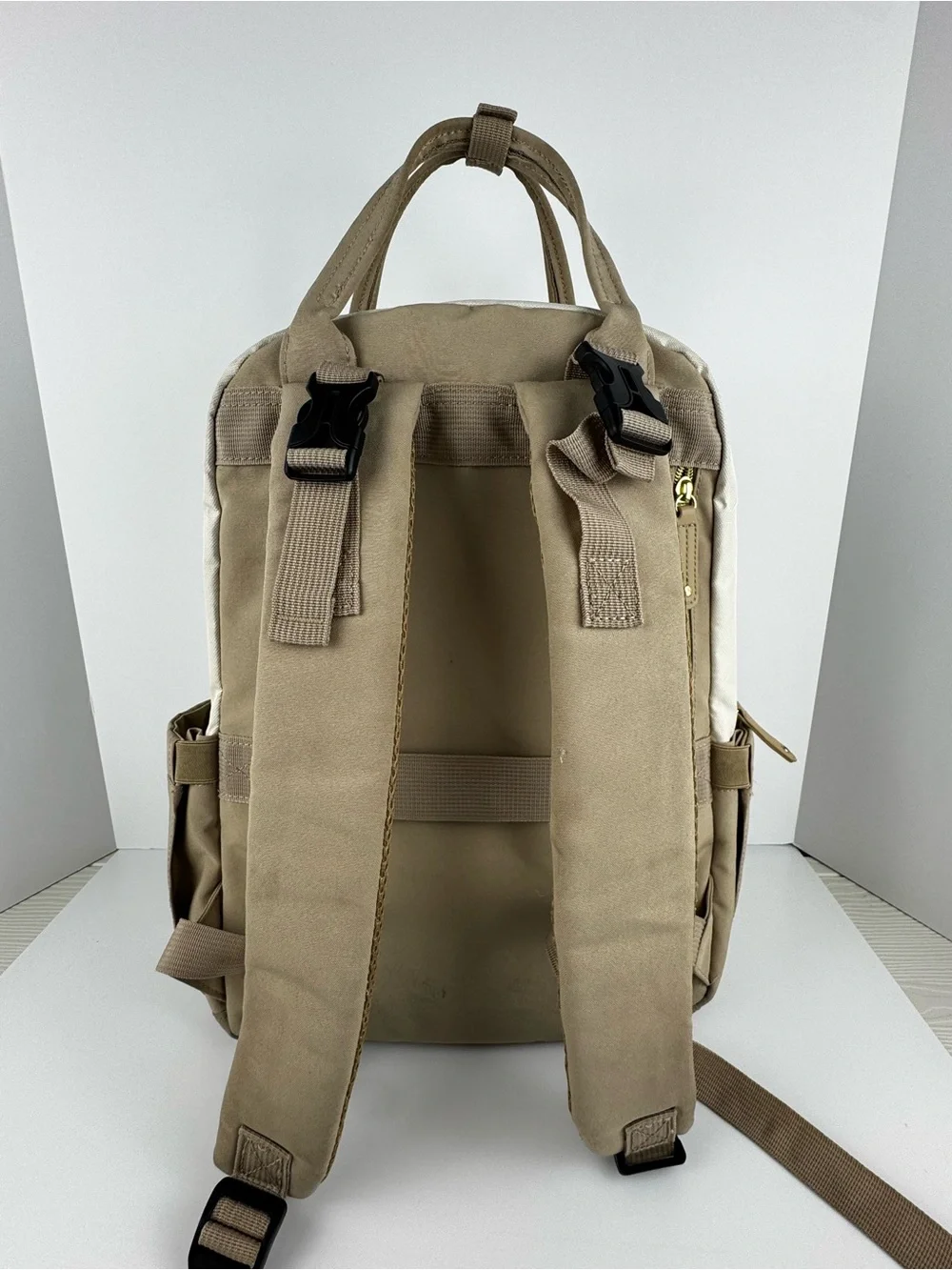 Lovevook Beige and Cream Travel Diaper Backpack